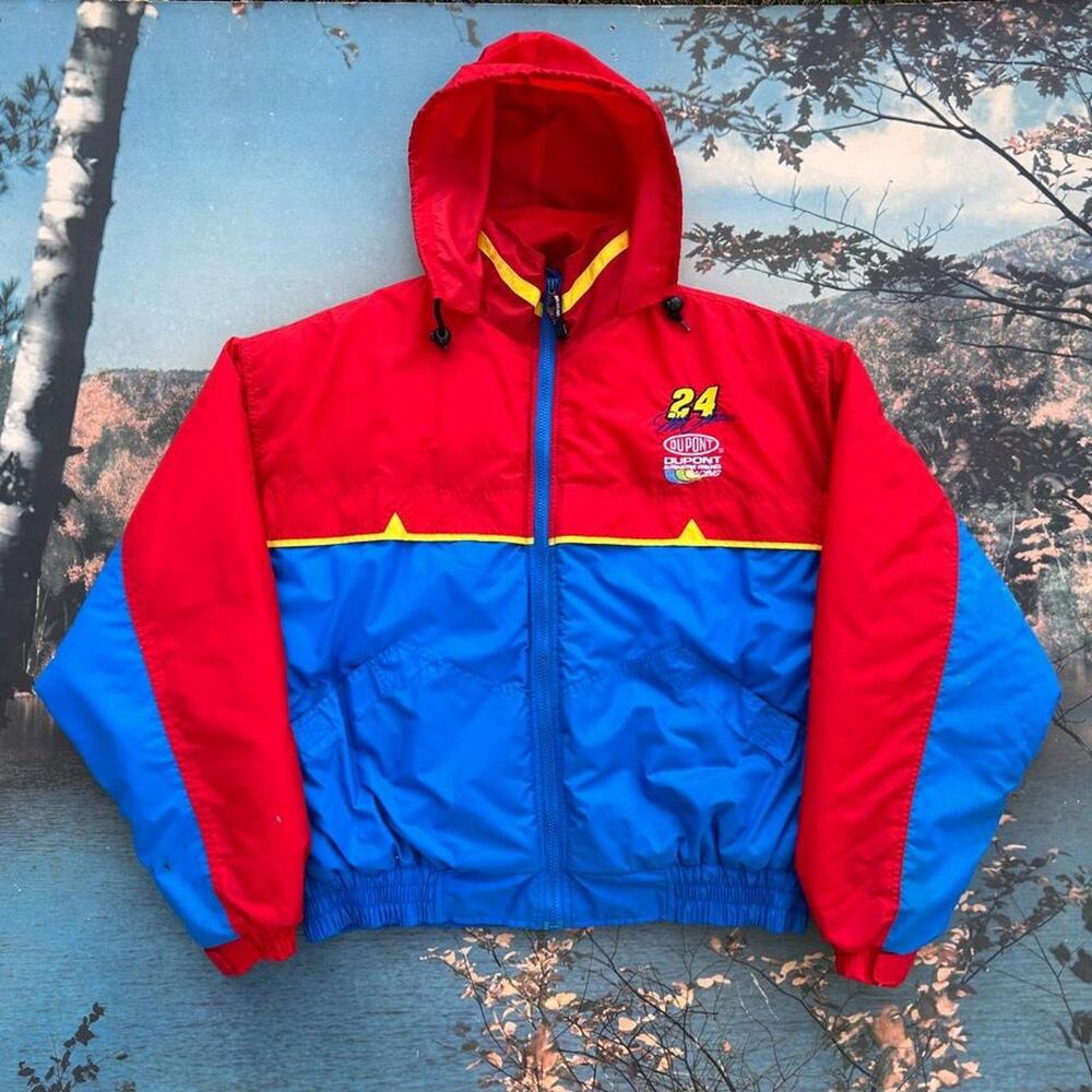 Vintage Red & Blue Jeff Gordon NASCAR Racing Jacket Men's M